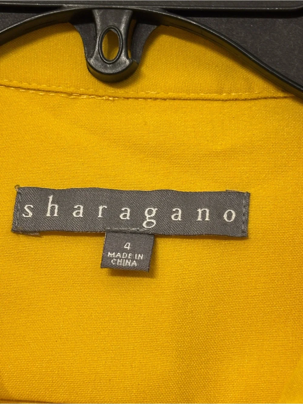 Sharagano Mustard Button-Front Cottagecore Utility Earthy Midi Shirt Dress Sz 4